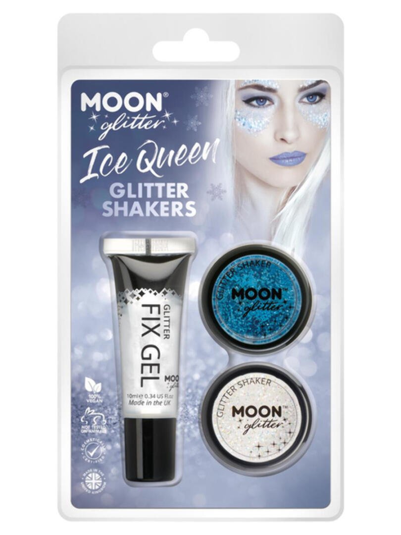 Moon Glitter Themed Clamshells White G32529 Costume Make Up Moon Glitter Themed Clamshells White G32529 Costume Make Up