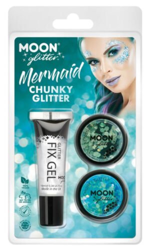 Moon Glitter Themed Clamshells, Blue