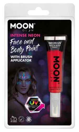 Moon Glow Intense Neon UV Face Paint, Red