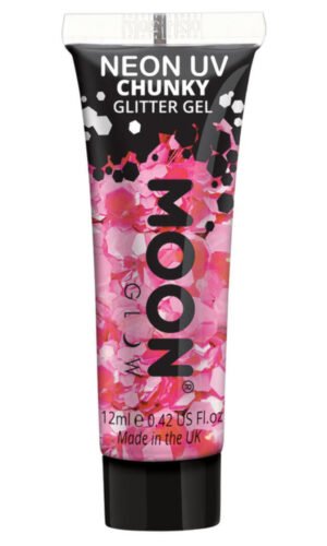 Moon Glow - Neon UV Chunky Glitter Gel, Hot Pink