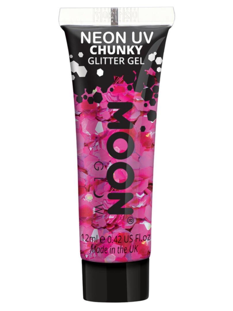 Moon Glow - Neon UV Chunky Glitter Gel, Magenta