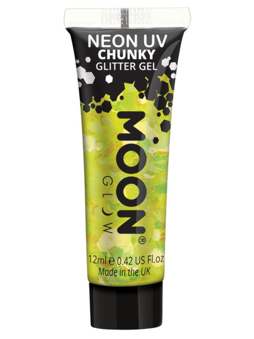Moon Glow - Neon UV Chunky Glitter Gel, Yellow
