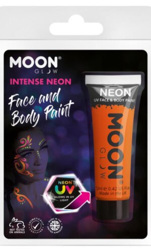 Moon Glow Intense Neon UV Face Paint, Intense Oran
