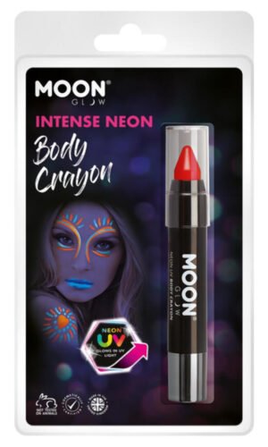Moon Glow Intense Neon UV Body Crayons, Intense Re