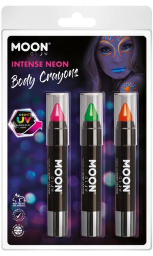 Moon Glow Intense Neon UV Body Crayons,
