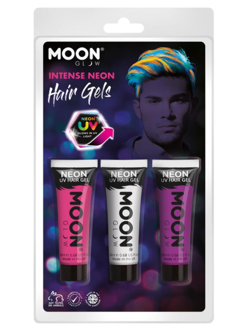 Moon Glow Intense Neon UV Hair Gel M36107 Costume Make Up Moon Glow Intense Neon UV Hair Gel M36107 Costume Make Up