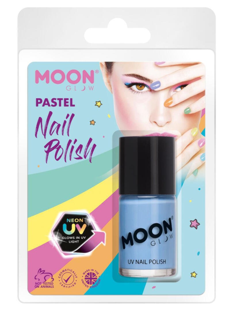 Moon Glow Pastel Neon UV Nail Polish, Pastel Blu
