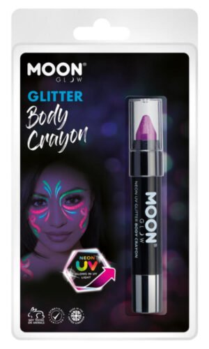 Moon Glow - Neon UV Glitter Body Crayosn, Purple