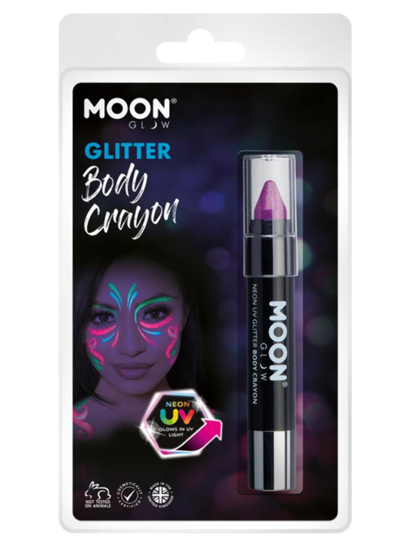 Moon Glow - Neon UV Glitter Body Crayosn, Purple