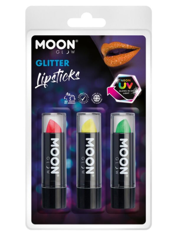 Moon Glow Neon UV Glitter Lipstick M40593 Costume Make Up