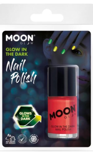 Moon Glow - Glow in the Dark Nail Polish, Red