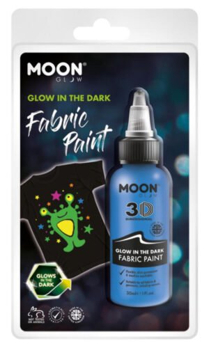 Moon Glow - Glow in the Dark Fabric Paint, Blue