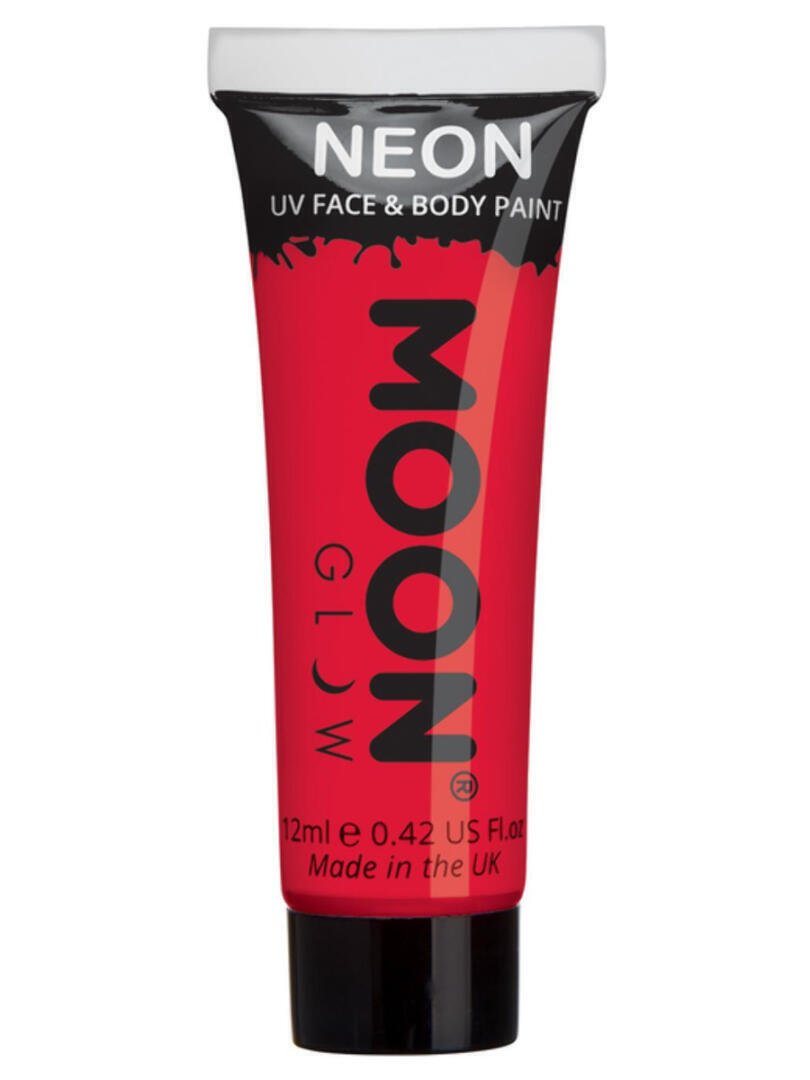 Moon Glow Intense Neon UV Face Paint, Intense Red