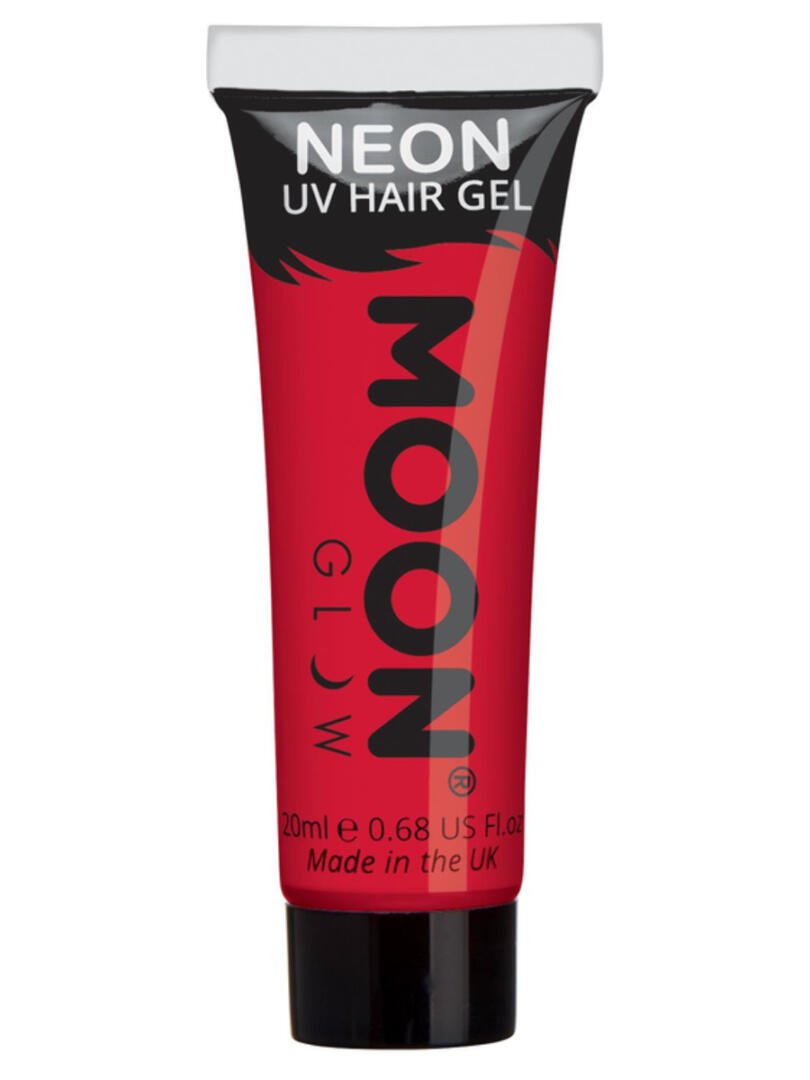 Moon Glow Intense Neon UV Hair Gel, Intense Red