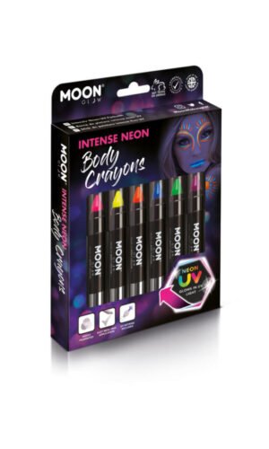 Moon Glow Intense Neon UV Body Crayons, Assorted