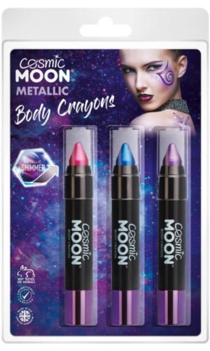 Cosmic Moon Metallic Body Crayons, Purple & Pink