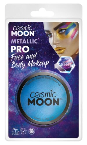 Cosmic Moon Metallic Pro Face Paint Cake Pots, Blu
