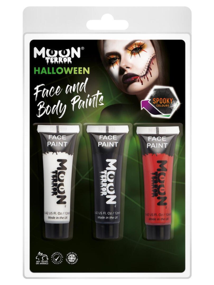 Moon Terror Halloween Face & Body Paint T10145 Costume Make Up Moon Terror Halloween Face & Body Paint T10145 Costume Make Up