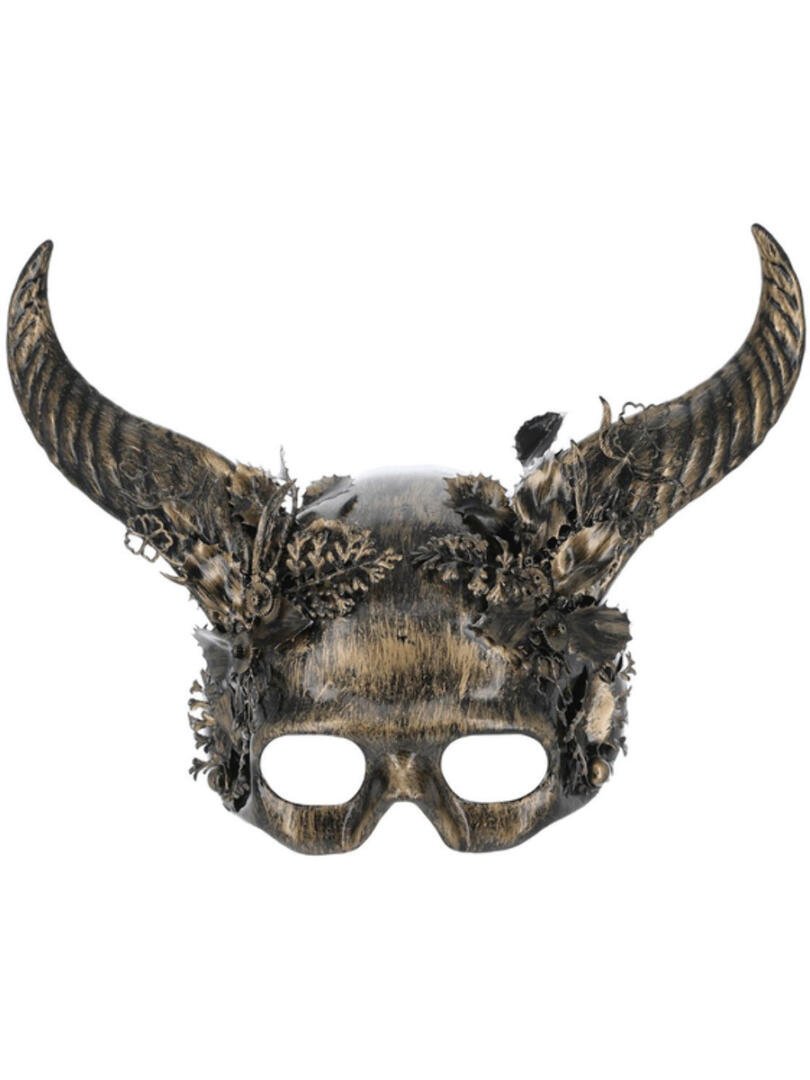 Deluxe Gold Horned Masquerade Mask Fancy Dress Town Superheroes And Halloween Costumes Wigs 2539