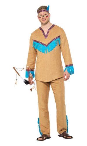 Native American Inspired Warrior Costume, Blue & B