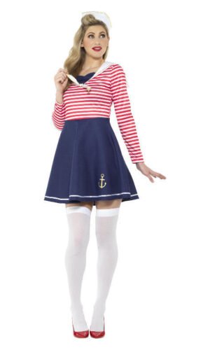 Sailor Lady Costume, Blue & White