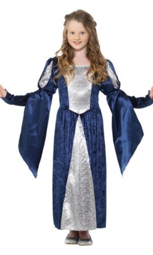 Medieval Maid Girl Costume, Blue