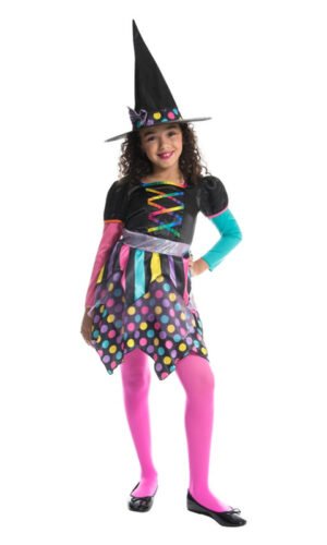 Girls Neon Witch Costume,