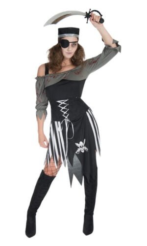 Zombie Pirate Costume, Black & White