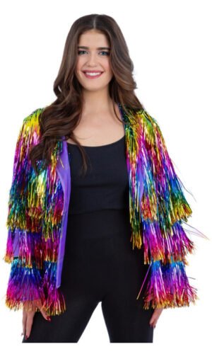 Fever Tinsel Festival Jacket, Rainbow Dreams