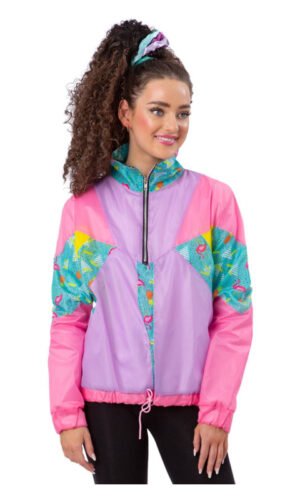 Ladies 80s Pastel Windbreaker Jacket