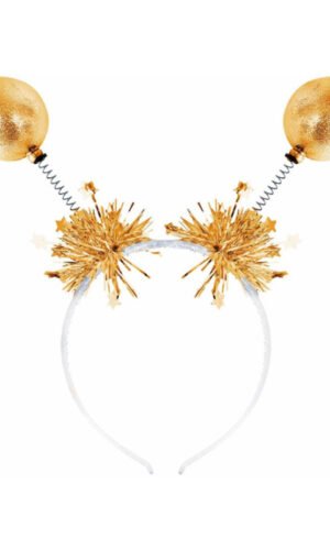 Gold Metallic Ball Bopper Headband