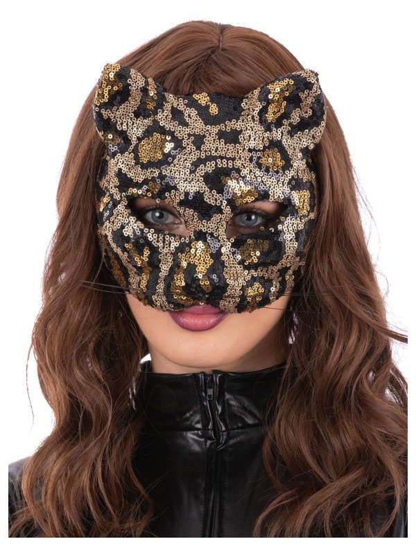 Sequin Leopard Cat Mask