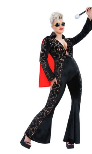 Elvis Black Rhinestone Costume