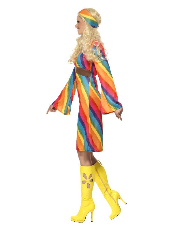 Rainbow Hippie Costume, Multi-Coloured - Image 2