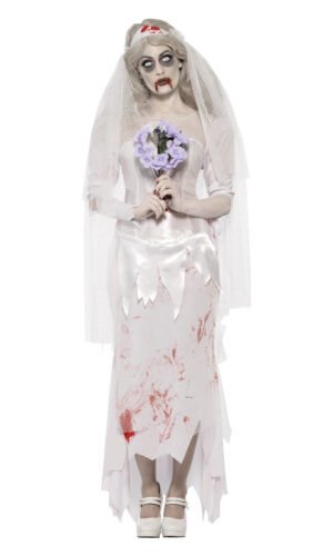 Till Death Do Us Part Zombie Bride Costume, White