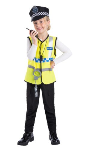 UK Police Kit with Vest,Hat&5 Pieces ToyAccessorie