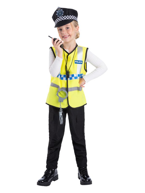 UK Police Kit with Vest,Hat&5 Pieces ToyAccessorie