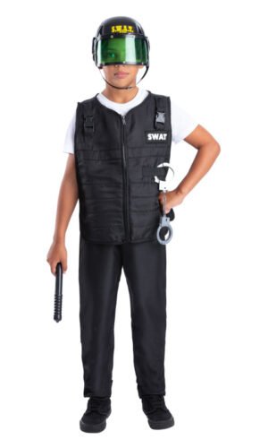 Swat Costume, with Vest, Hat & 4 Piece Toy