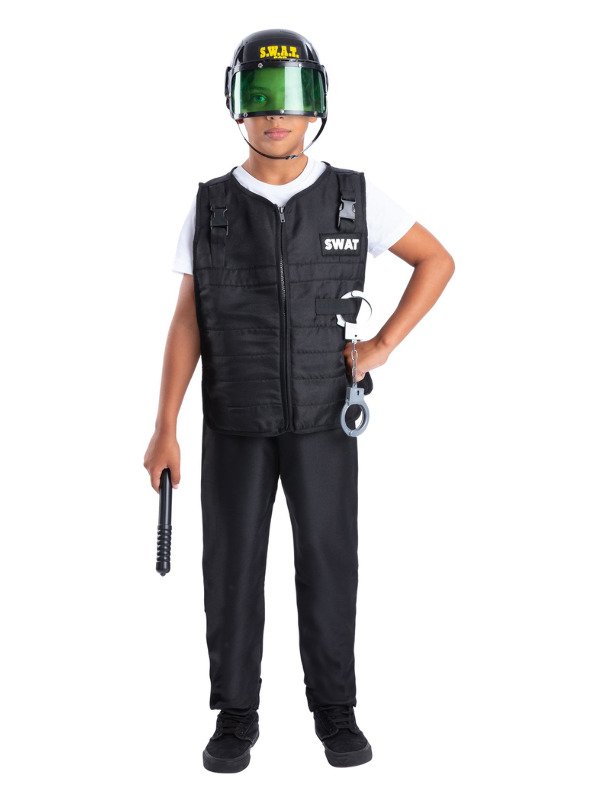Swat Costume, with Vest, Hat & 4 Piece Toy