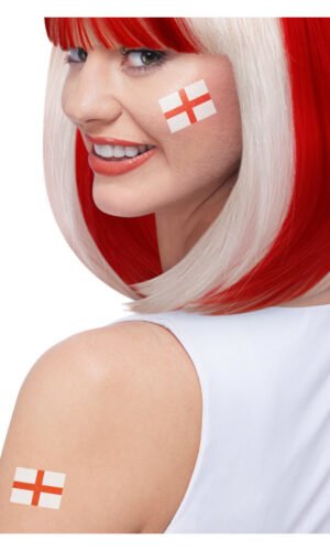 Smiffys Make-Up FX, England Tattoo Transfers, 6Pk